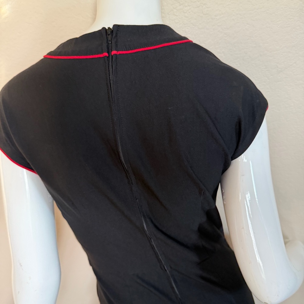 Vintage Stop Staring Black and Red Women's Dress - Picture 12 of 13